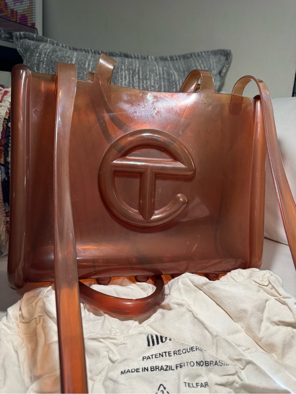 Melissa X Telfar Clear Brown Jelly shopper medium